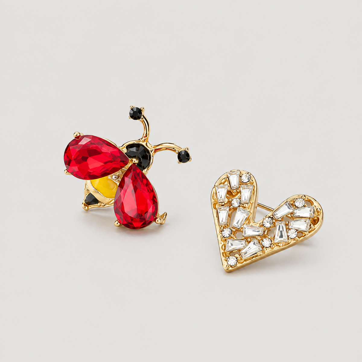 Love Bug and Heart - Brooch