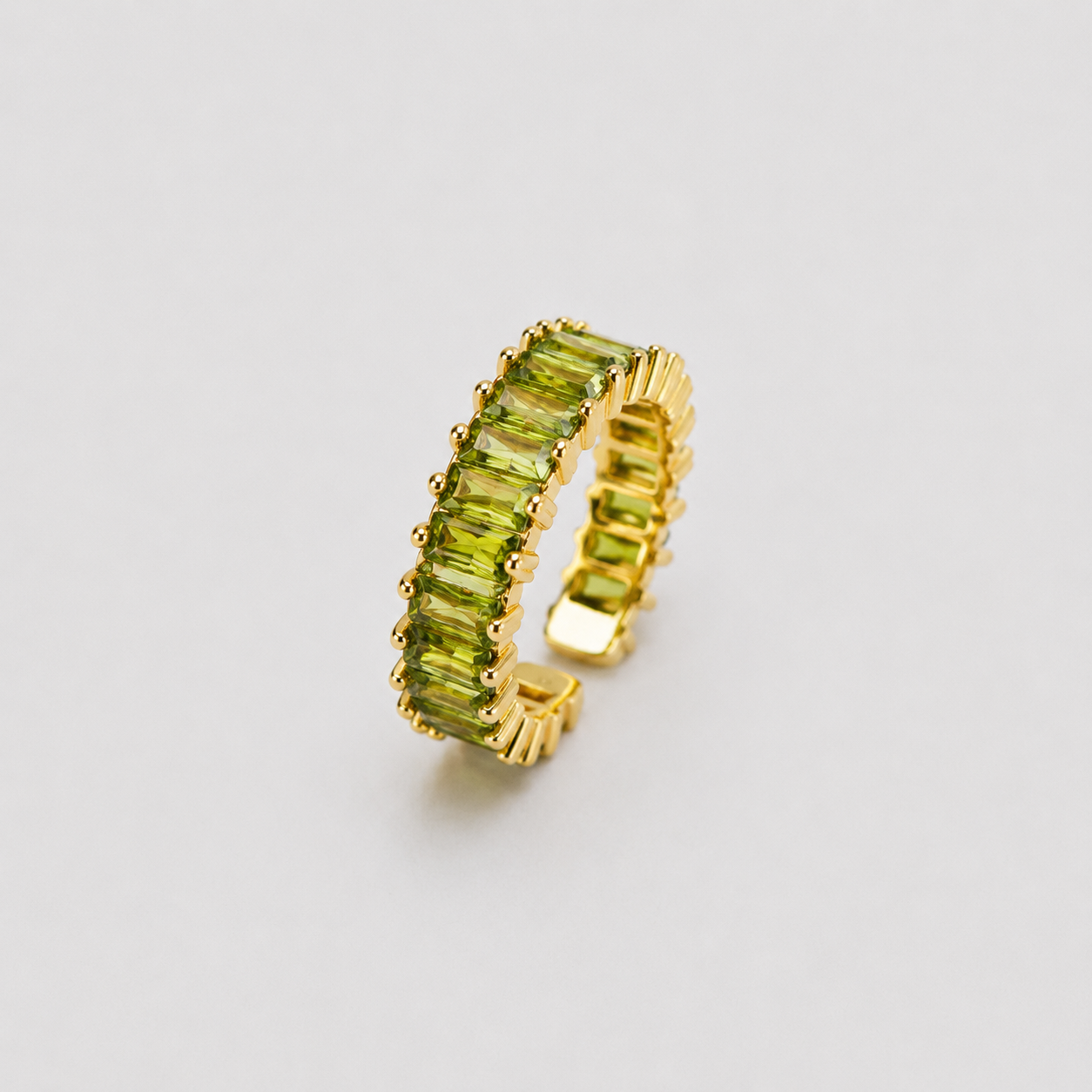 Duality Ring & Cuff - Olive Green