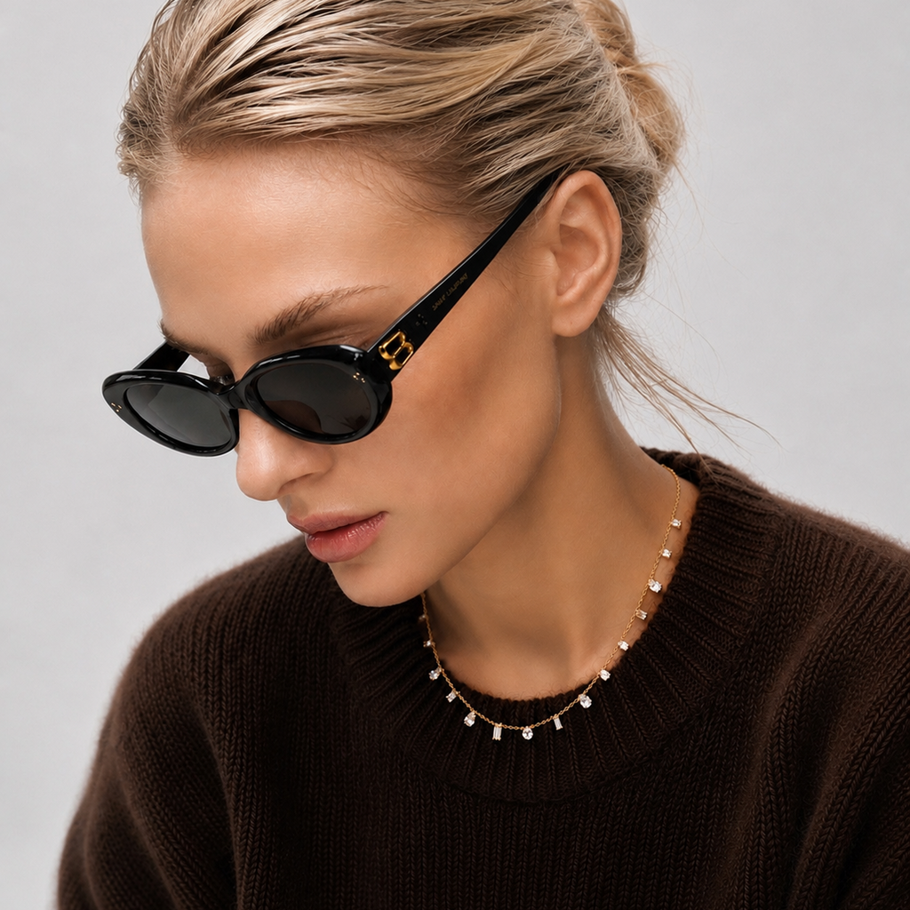 Irregular Cuts Necklace - White