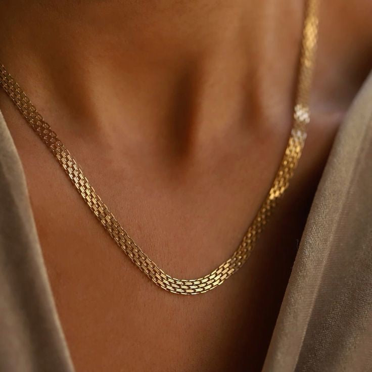 Vintage Mesh Necklace - Gold