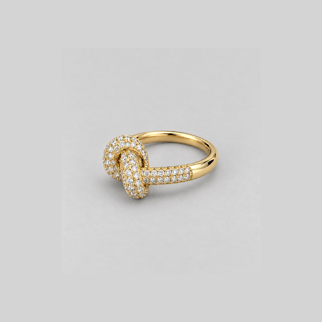 Chunky Knot Pavé  - Gold