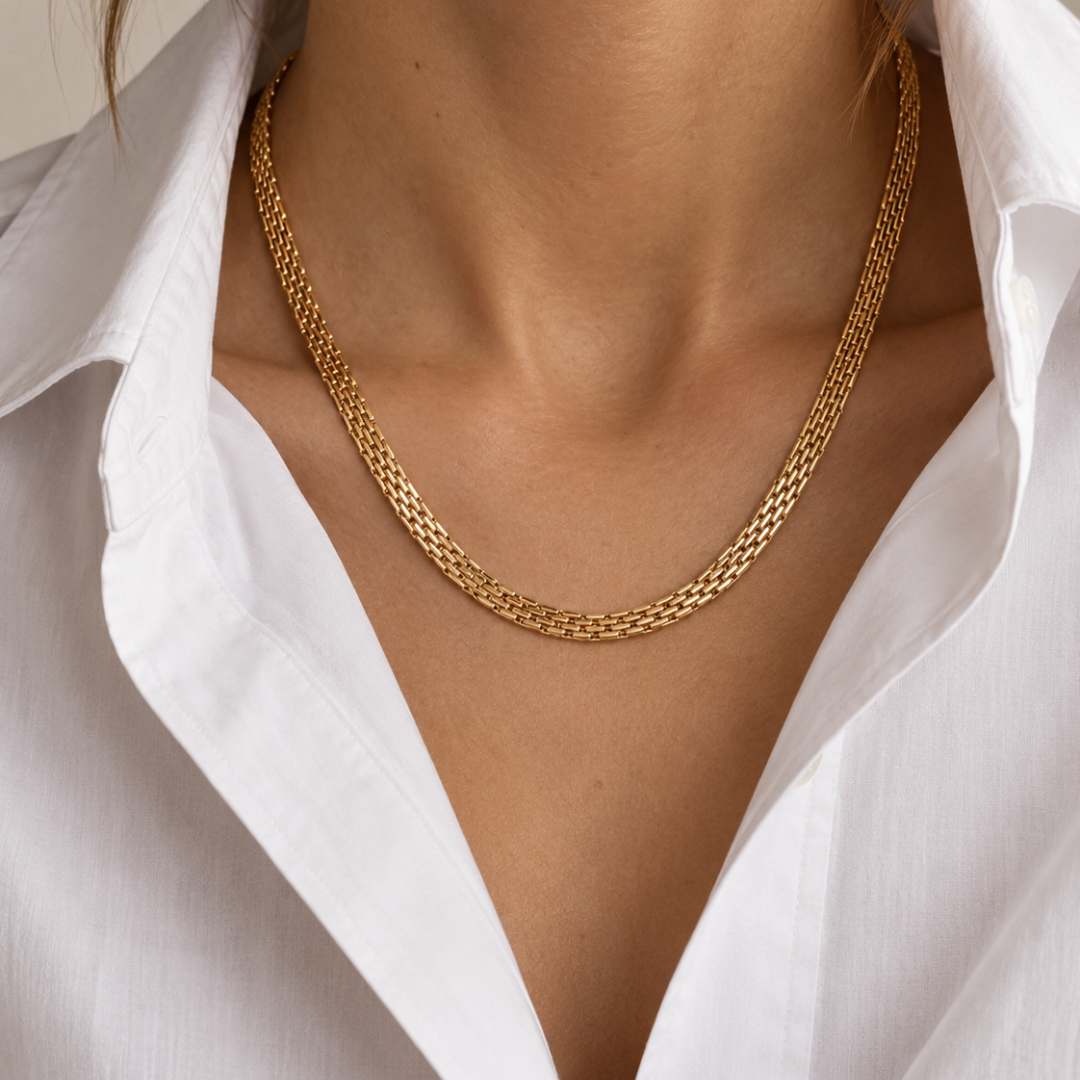 Vintage Mesh Necklace - Gold