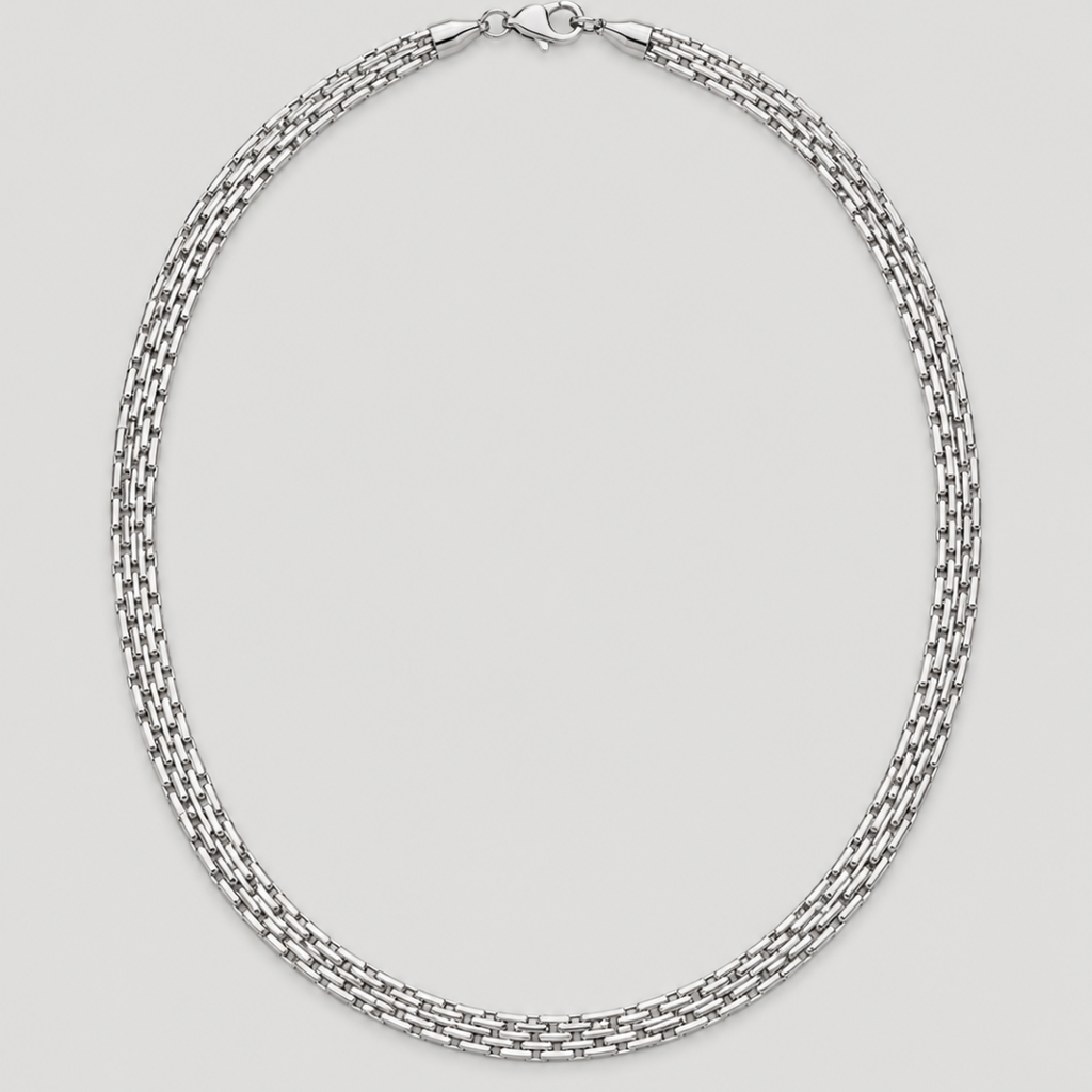 Vintage Mesh Necklace - Silver
