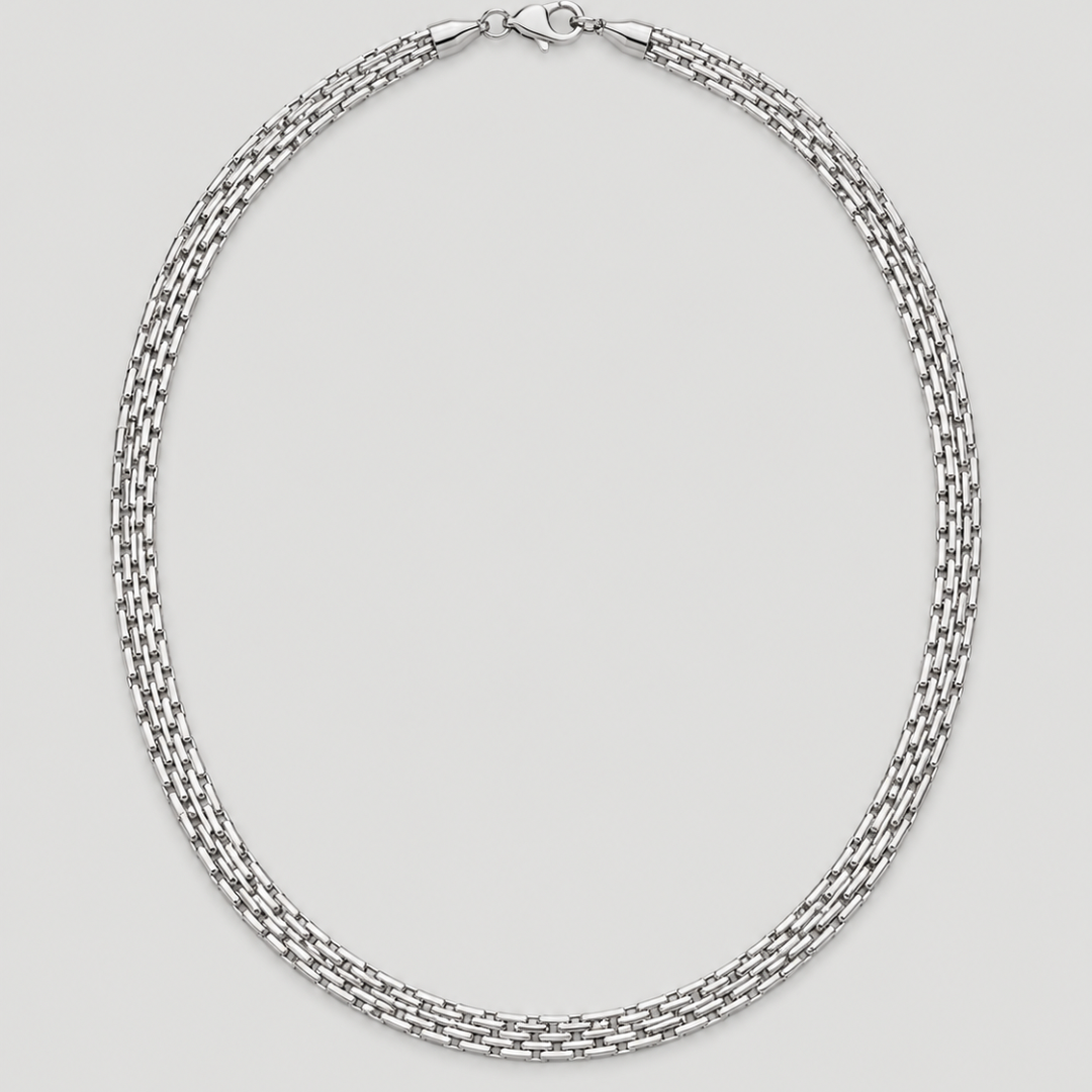 Vintage Mesh Necklace - Silver